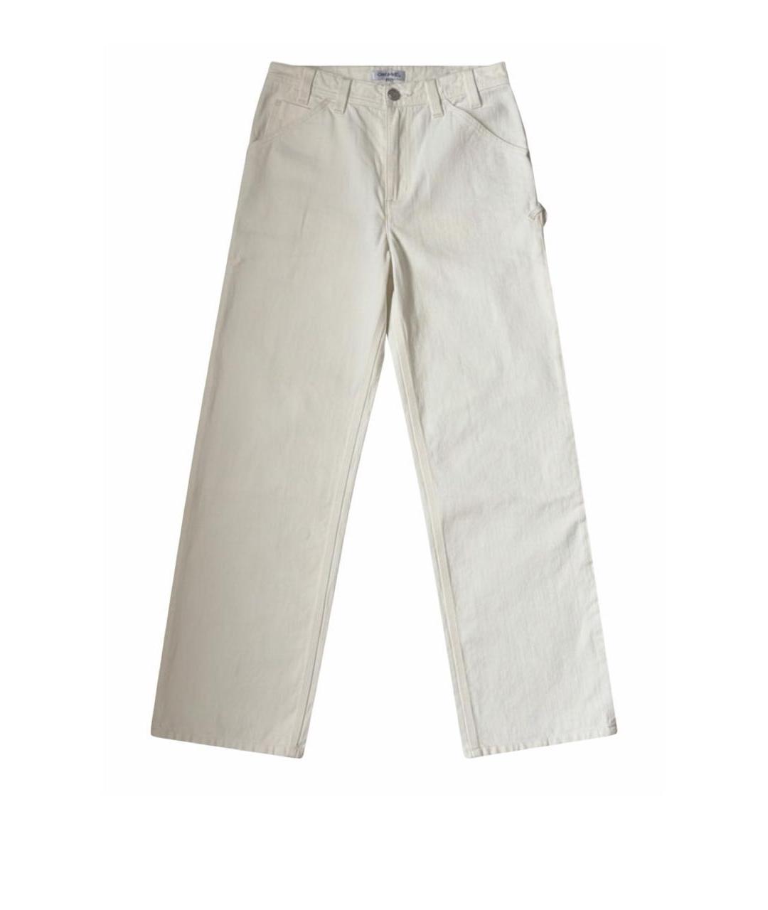 CHANEL Белые хлопковые прямые джинсы, фото 6