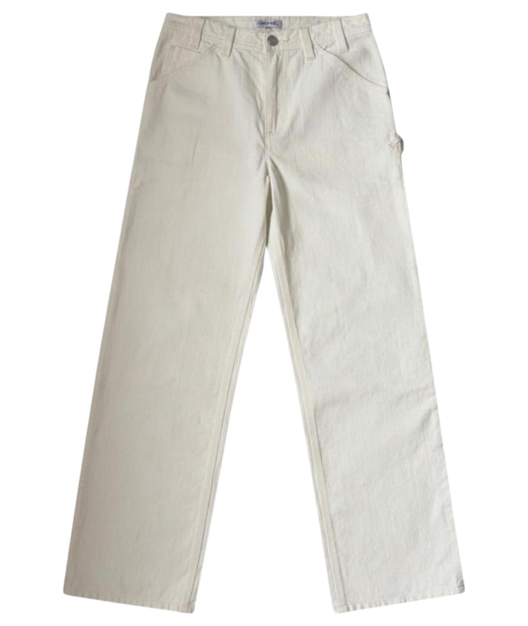 CHANEL Белые хлопковые прямые джинсы, фото 1