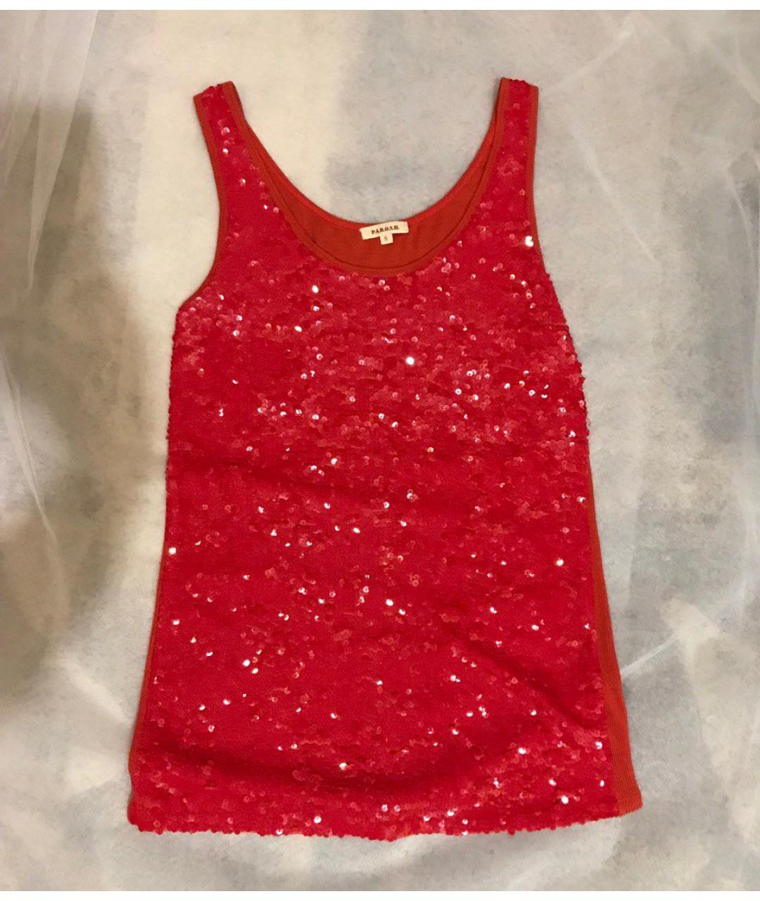 P.A.R.O.S.H. Красная вискозная майка, фото 5