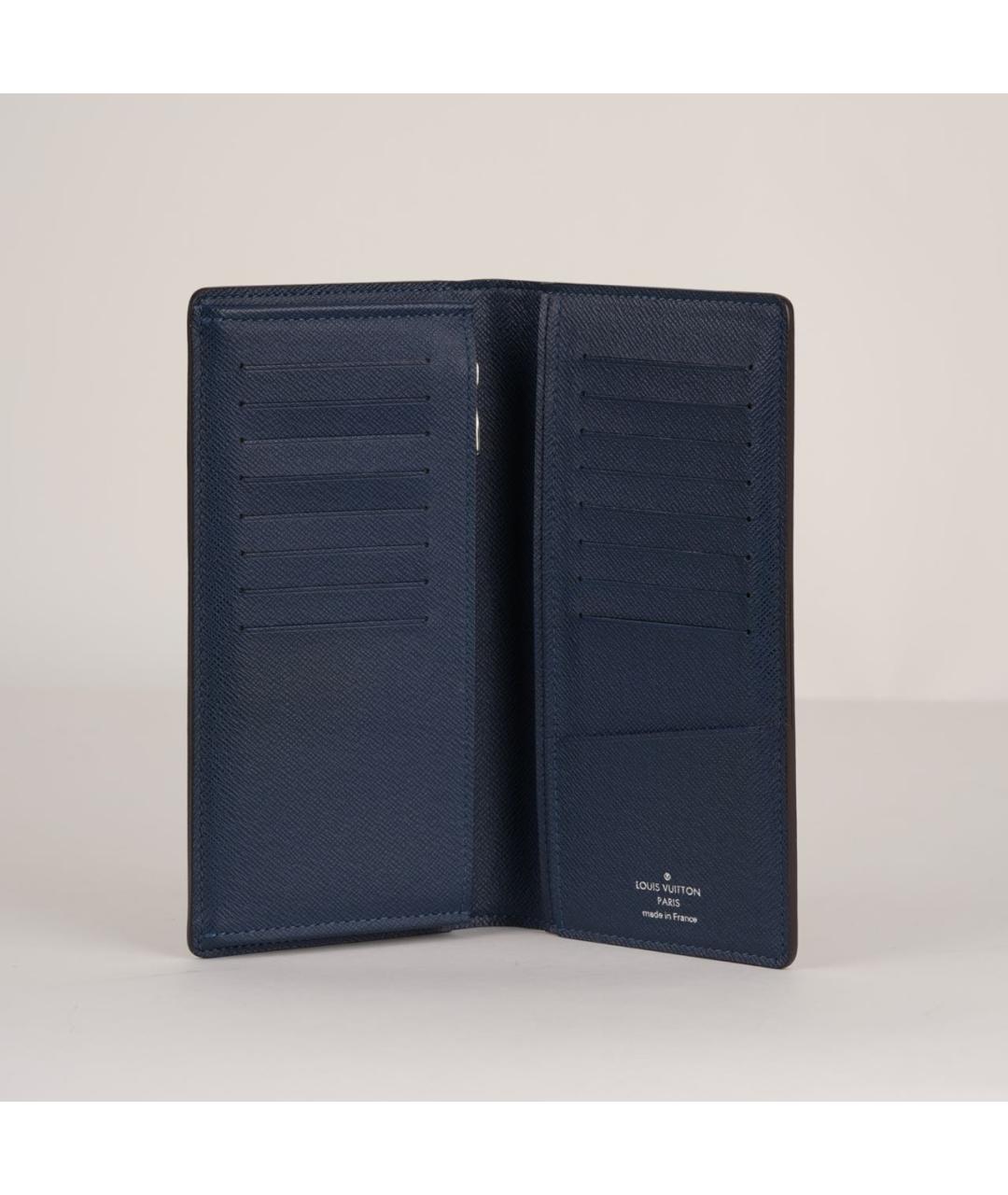 LOUIS VUITTON Темно-синий кожаный кошелек, фото 7