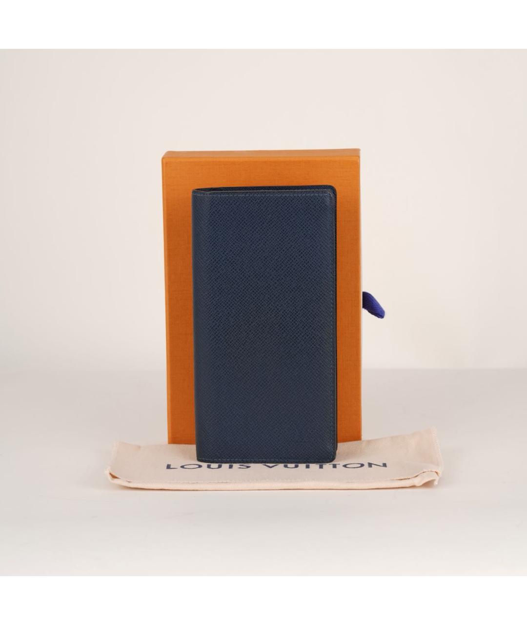 LOUIS VUITTON Темно-синий кожаный кошелек, фото 2