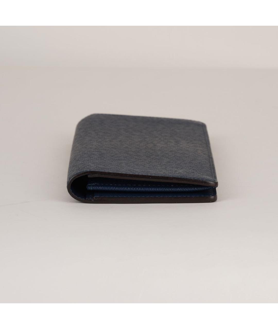LOUIS VUITTON Темно-синий кожаный кошелек, фото 4