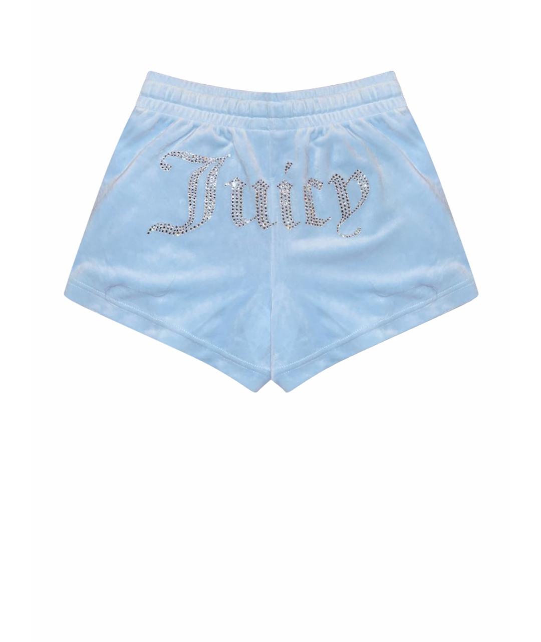 JUICY COUTURE Голубые велюровые спортивные брюки и шорты, фото 1