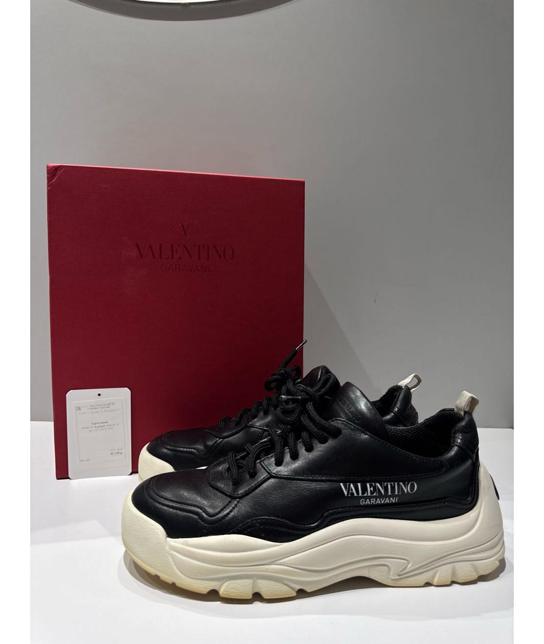 VALENTINO Черные кожаные кроссовки, фото 6