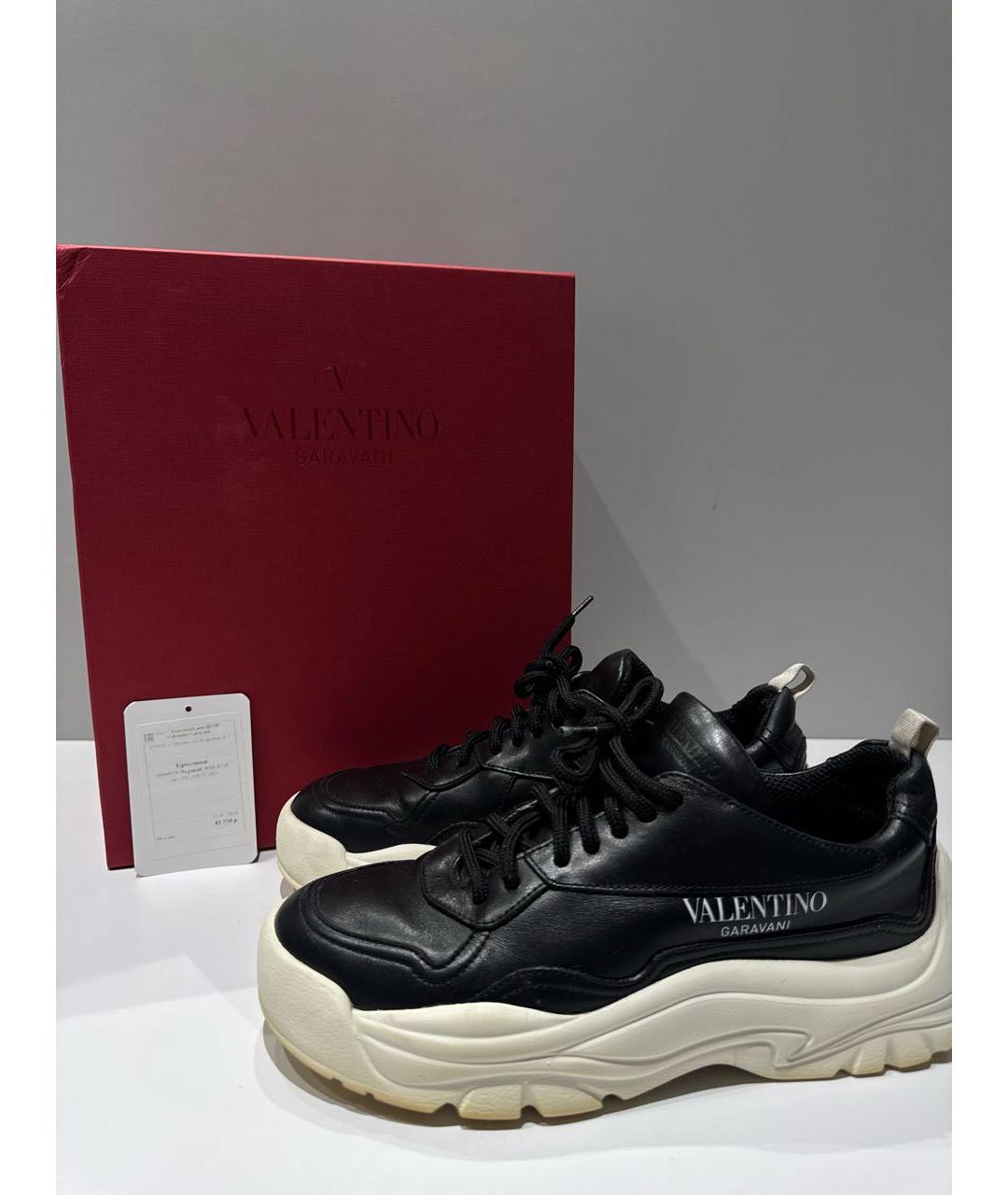 VALENTINO Черные кожаные кроссовки, фото 5