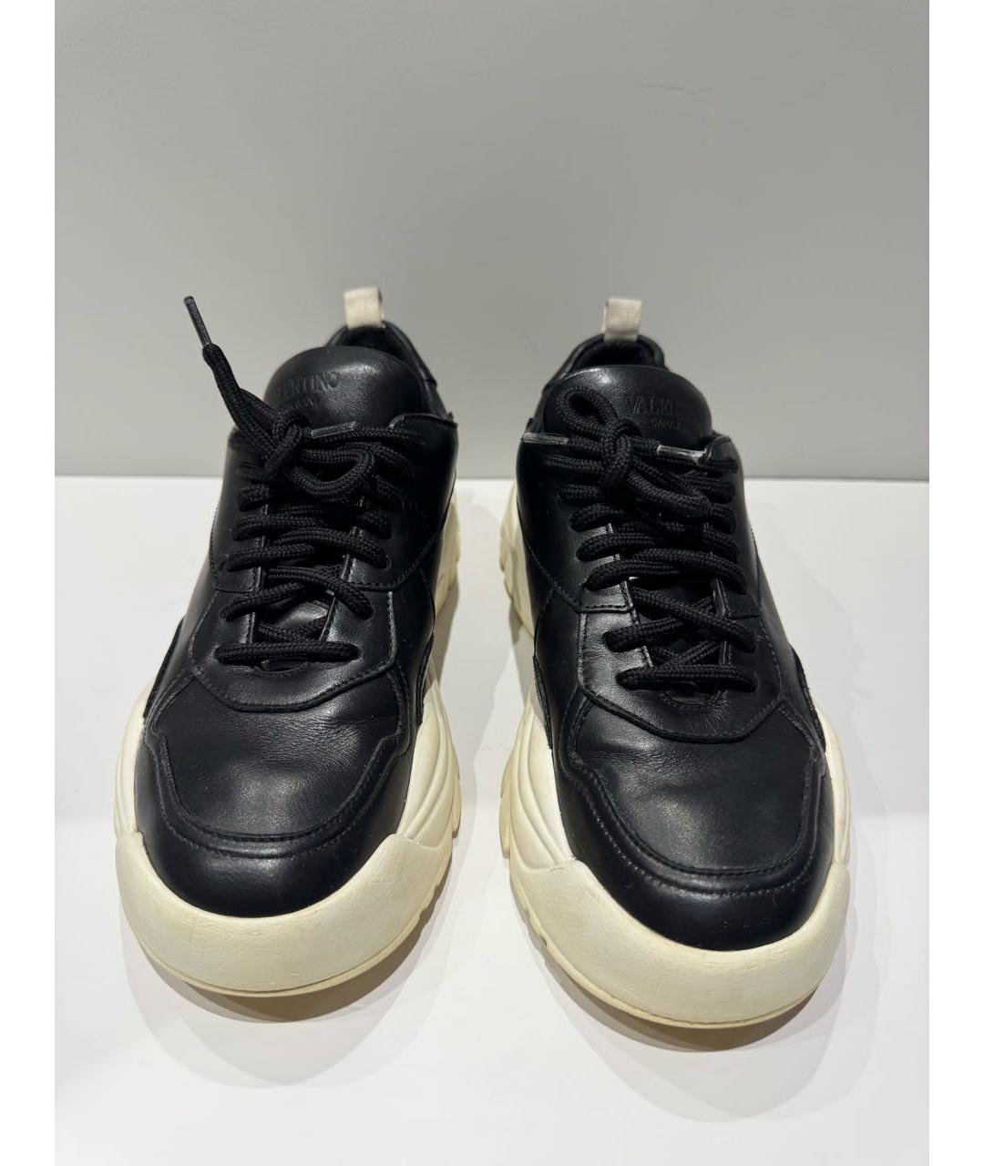 VALENTINO Черные кожаные кроссовки, фото 2
