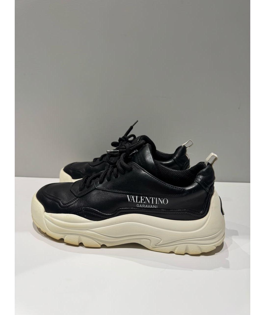 VALENTINO Черные кожаные кроссовки, фото 3