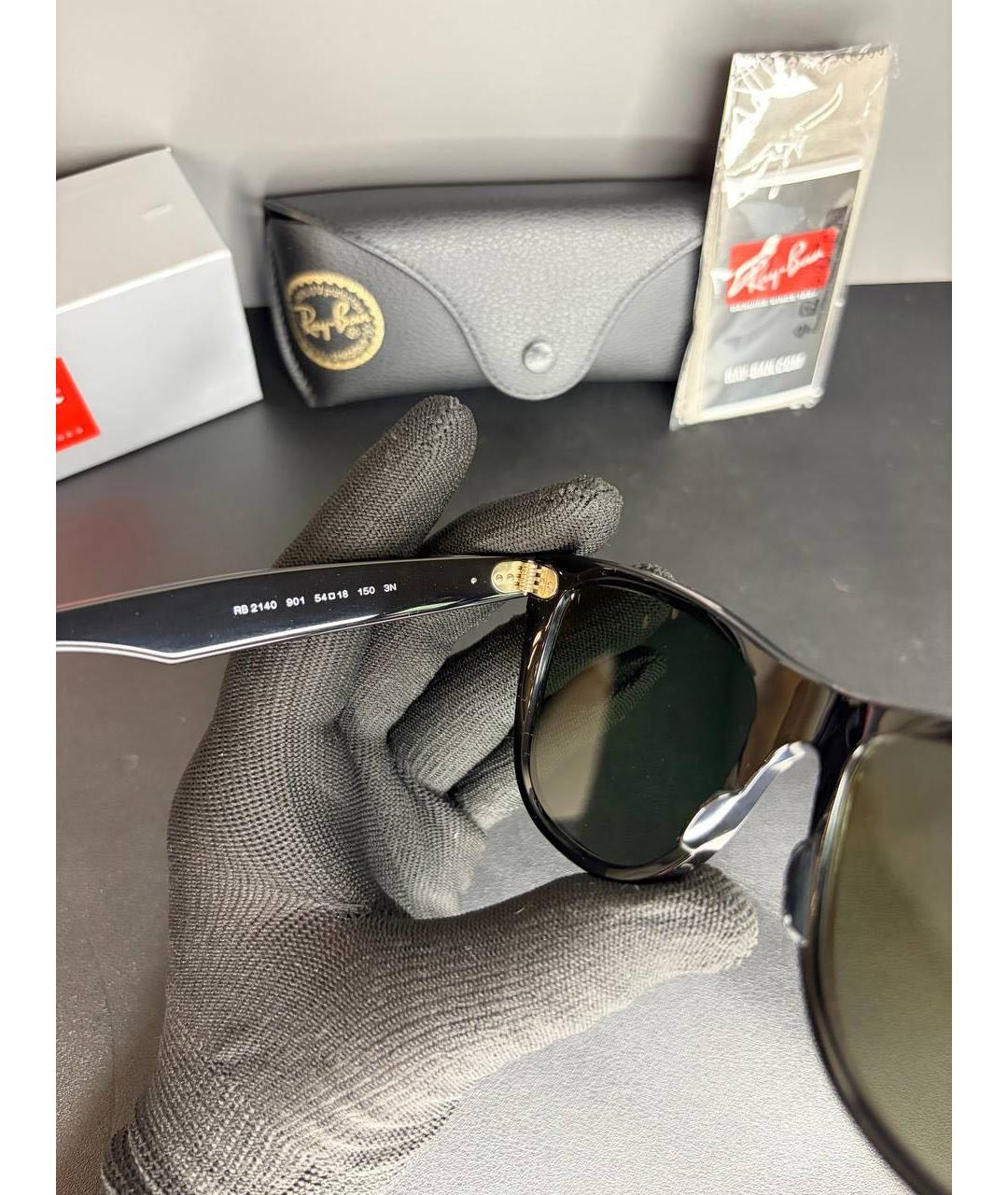 RAY BAN Черные металлические солнцезащитные очки, фото 8