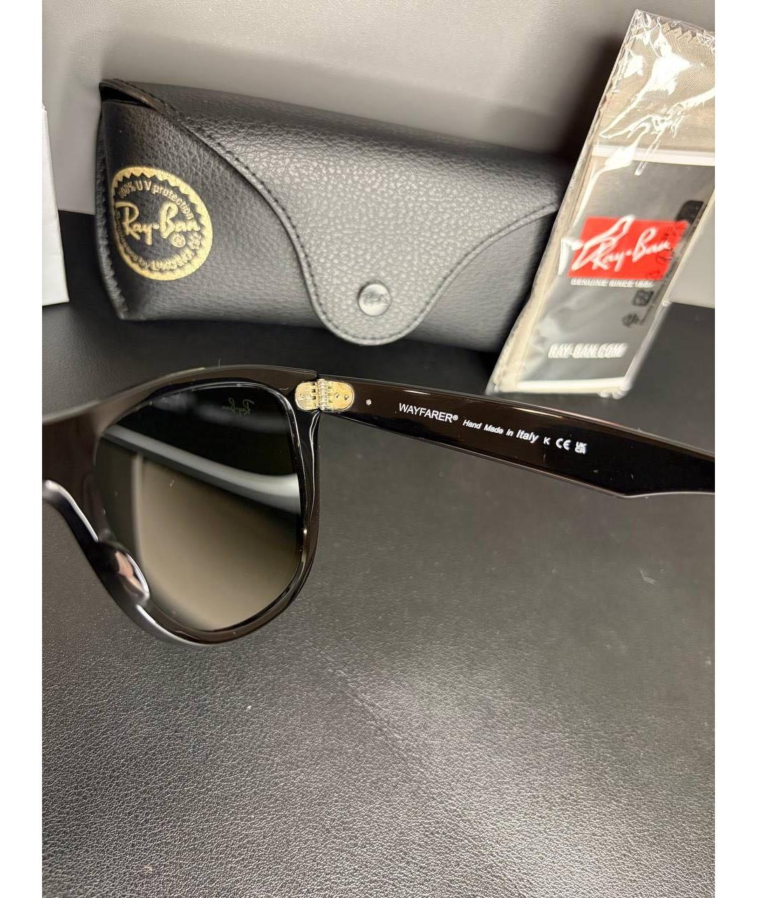 RAY BAN Черные металлические солнцезащитные очки, фото 7