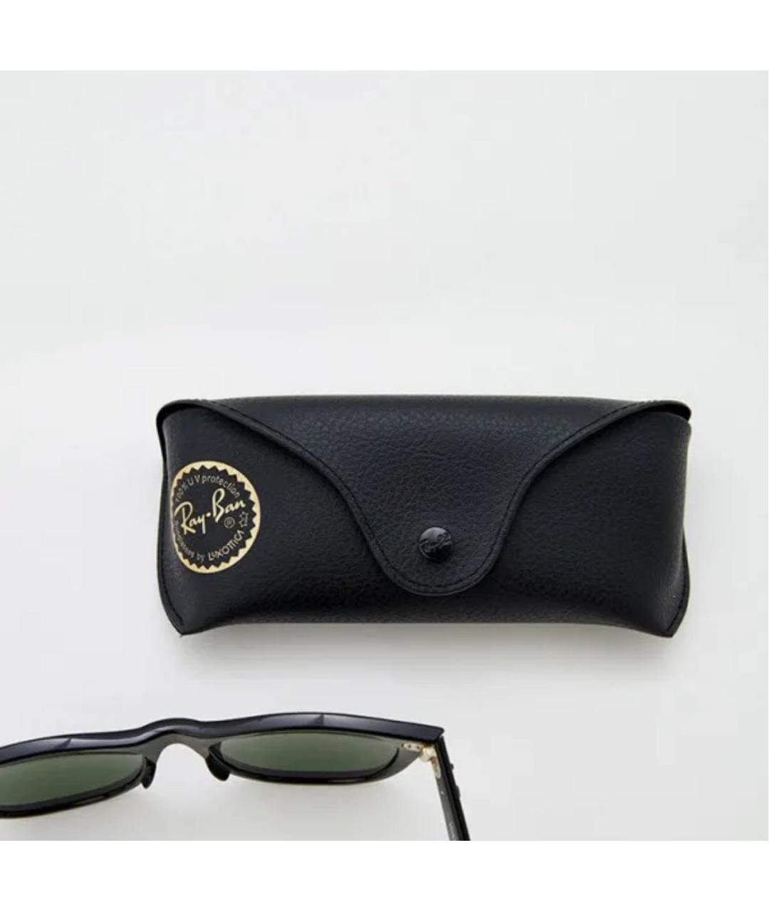 RAY BAN Черные металлические солнцезащитные очки, фото 4