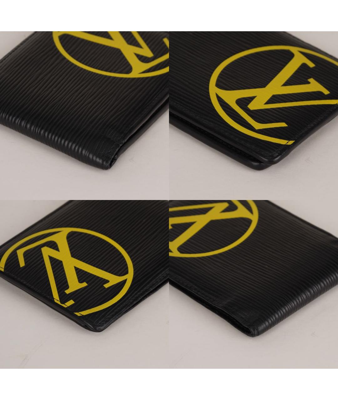 LOUIS VUITTON Черный кожаный кошелек, фото 8