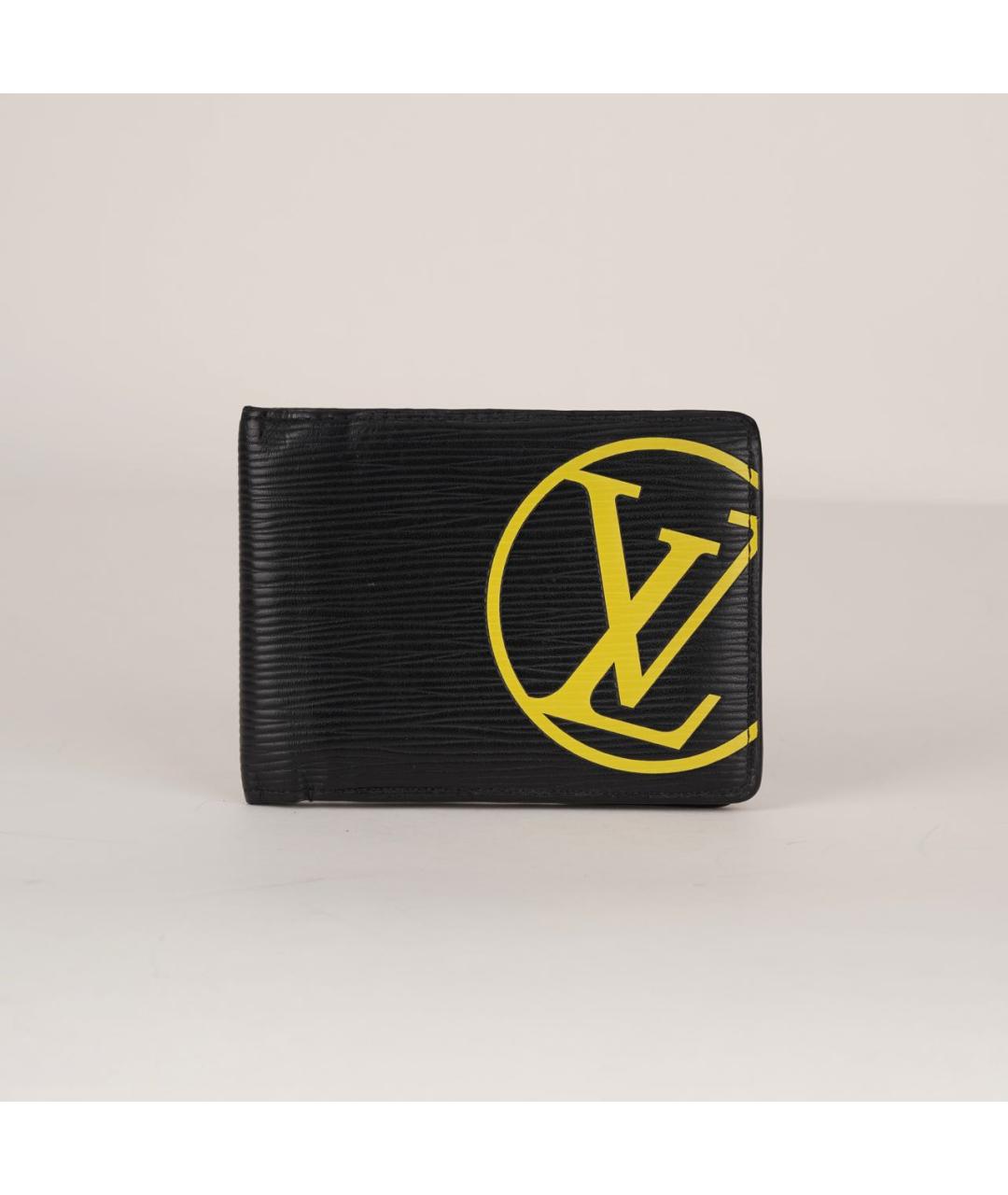 LOUIS VUITTON Черный кожаный кошелек, фото 9