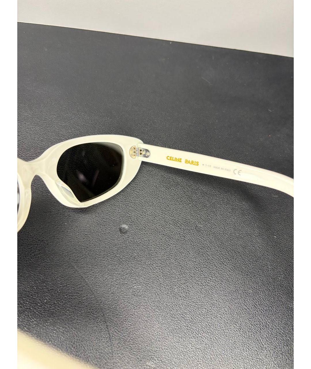 CELINE Белые пластиковые солнцезащитные очки, фото 7