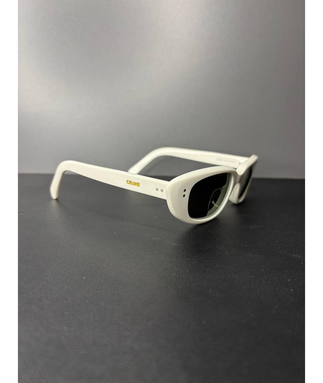 CELINE Белые пластиковые солнцезащитные очки, фото 5