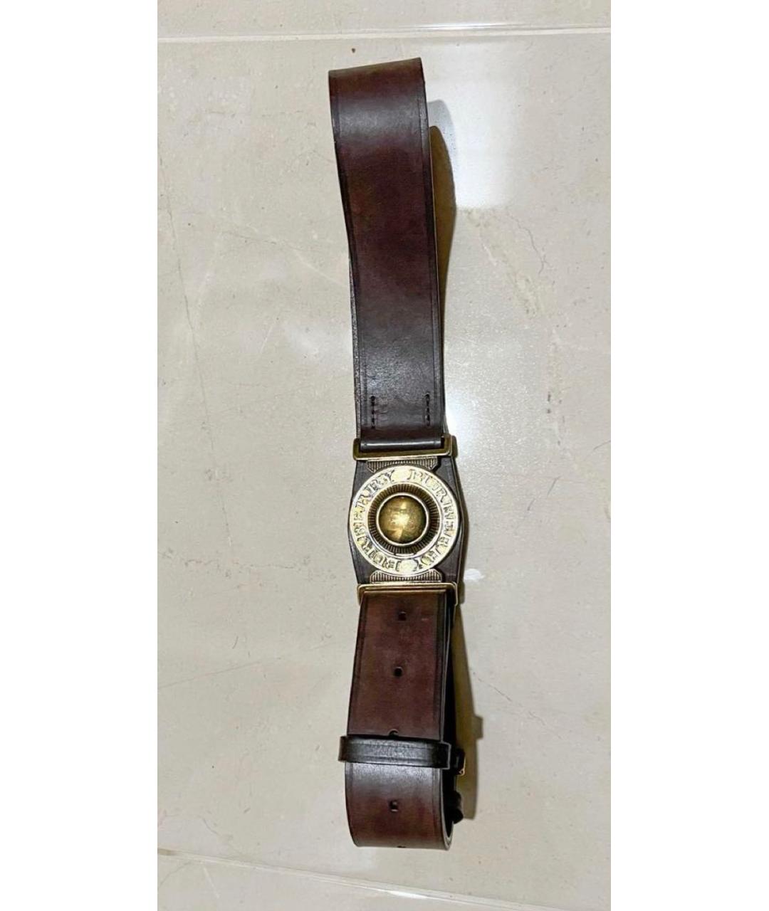 BURBERRY Коричневый кожаный ремень, фото 4