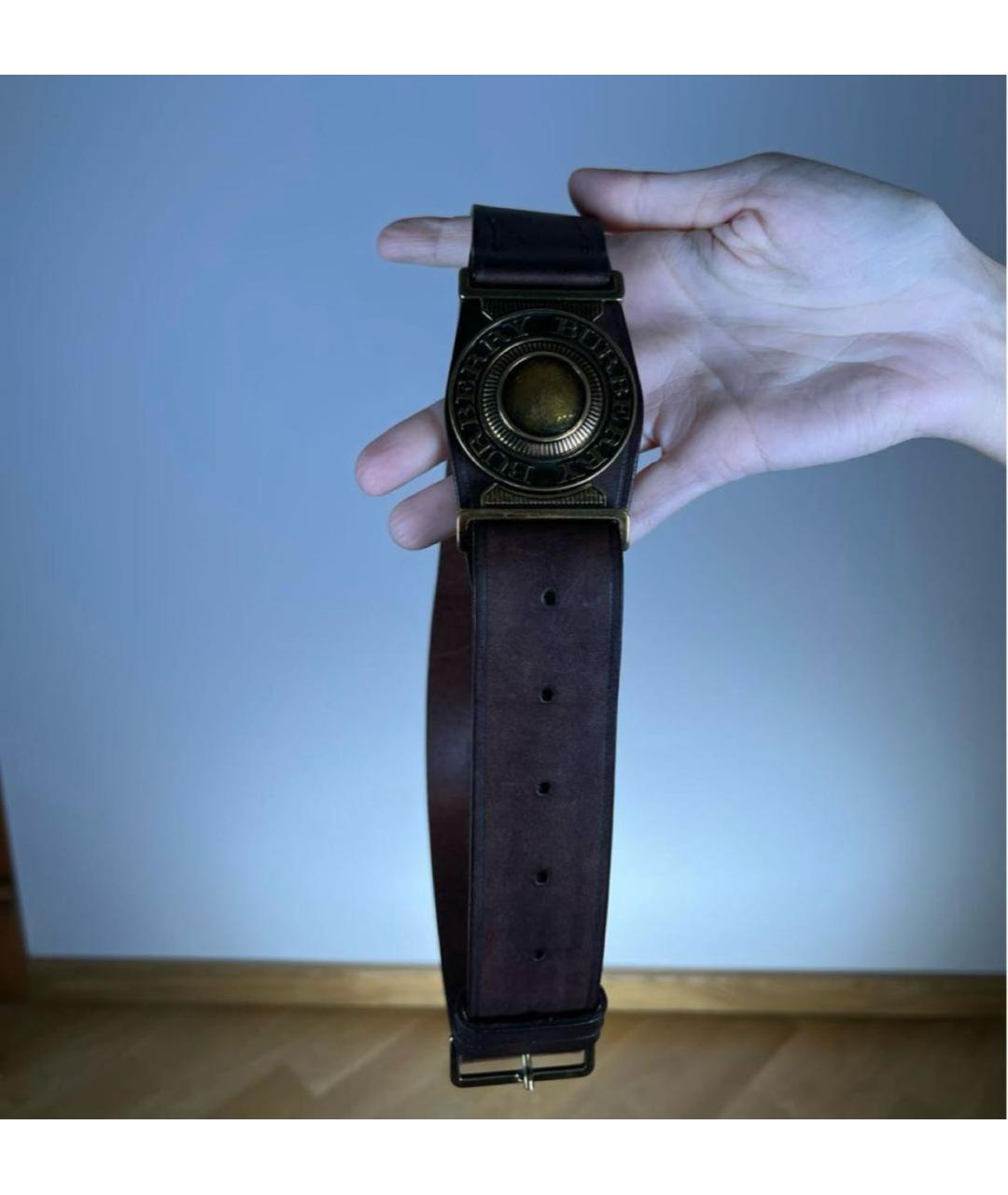 BURBERRY Коричневый кожаный ремень, фото 3