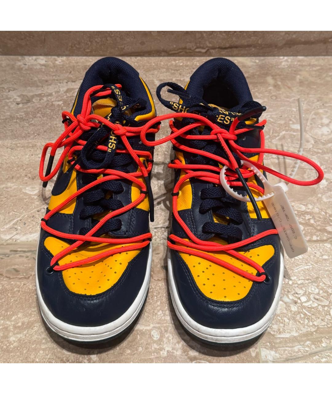 NIKE X OFF-WHITE Синие кожаные кроссовки, фото 3