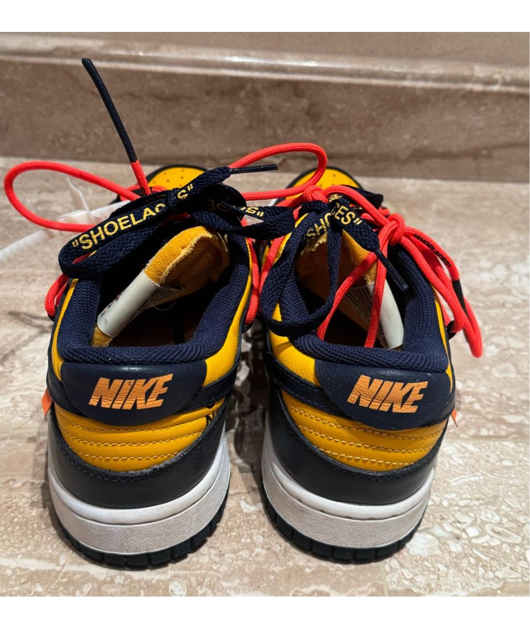 NIKE X OFF-WHITE Синие кожаные кроссовки, фото 4