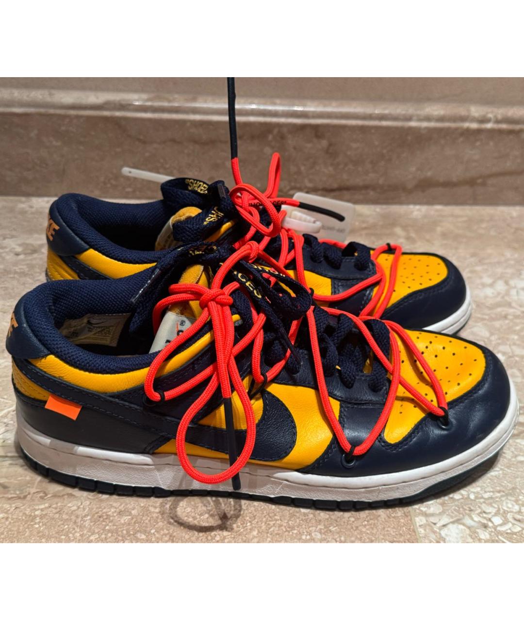 NIKE X OFF-WHITE Синие кожаные кроссовки, фото 2