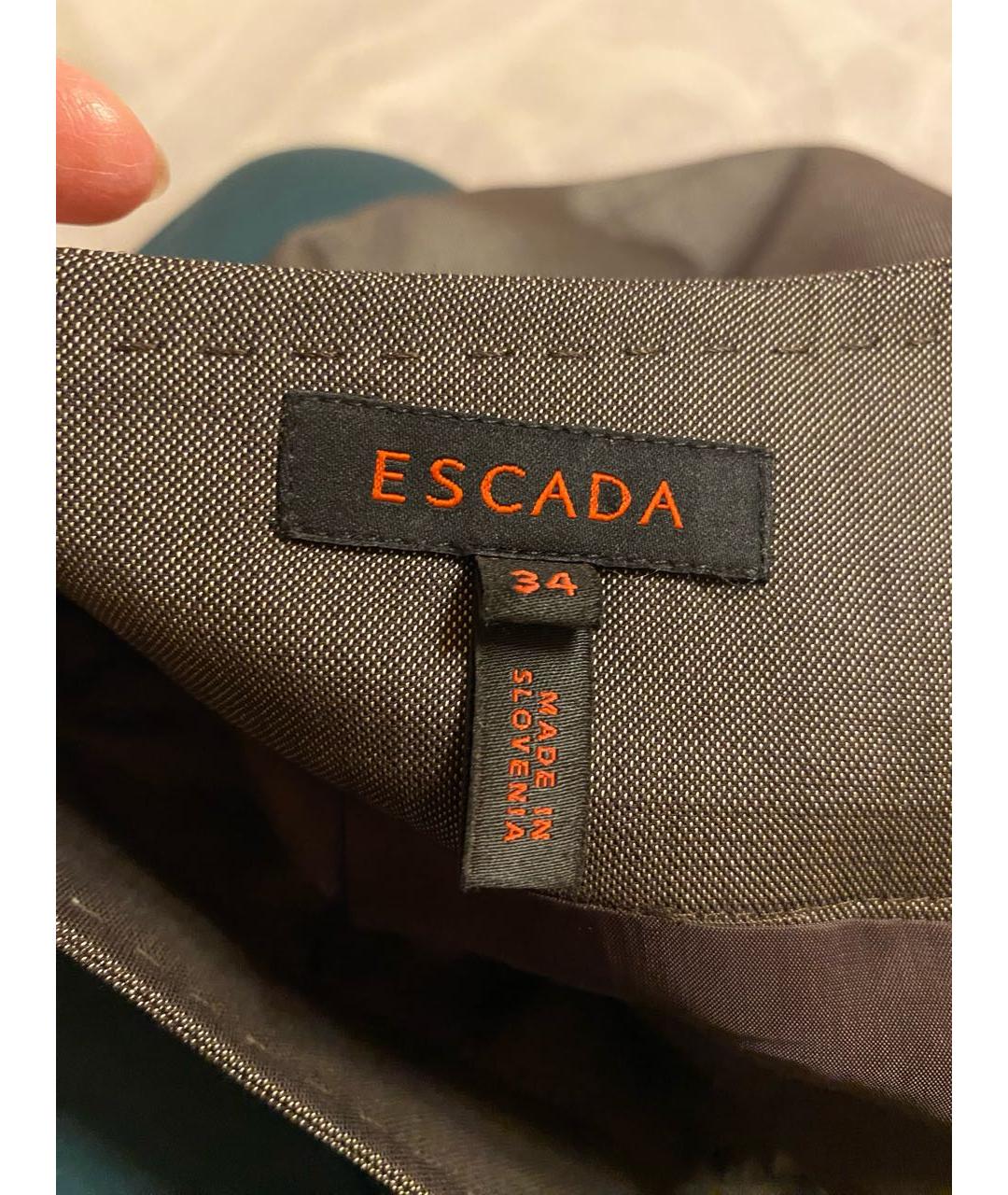 ESCADA Серая шерстяная юбка миди, фото 3