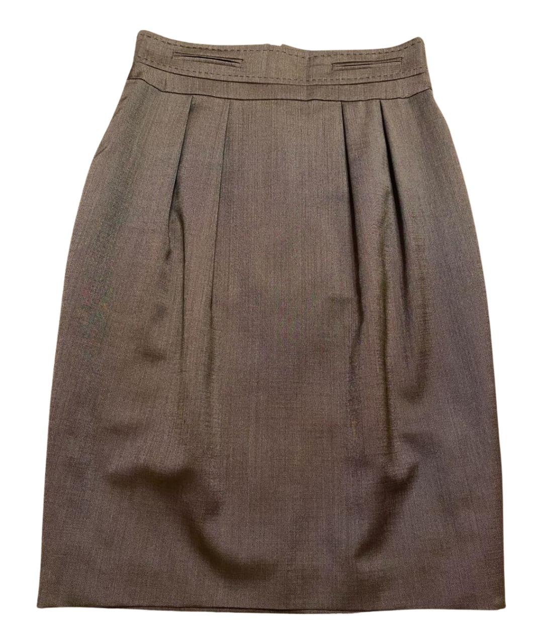 ESCADA Серая шерстяная юбка миди, фото 1