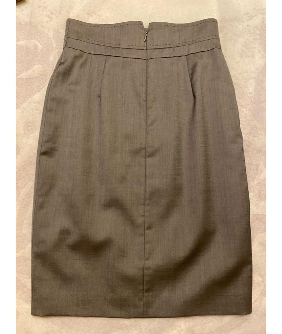 ESCADA Серая шерстяная юбка миди, фото 2