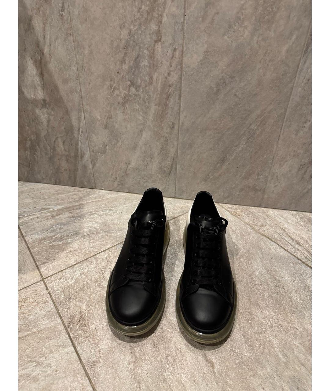 ALEXANDER MCQUEEN Черные кожаные низкие кроссовки / кеды, фото 2