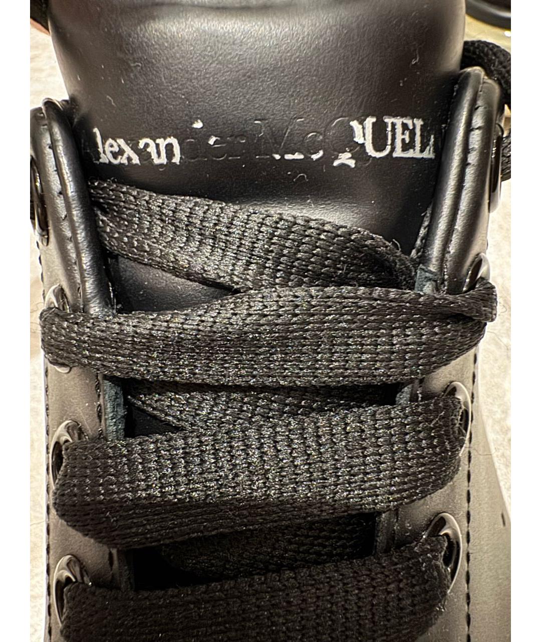 ALEXANDER MCQUEEN Черные кожаные низкие кроссовки / кеды, фото 5