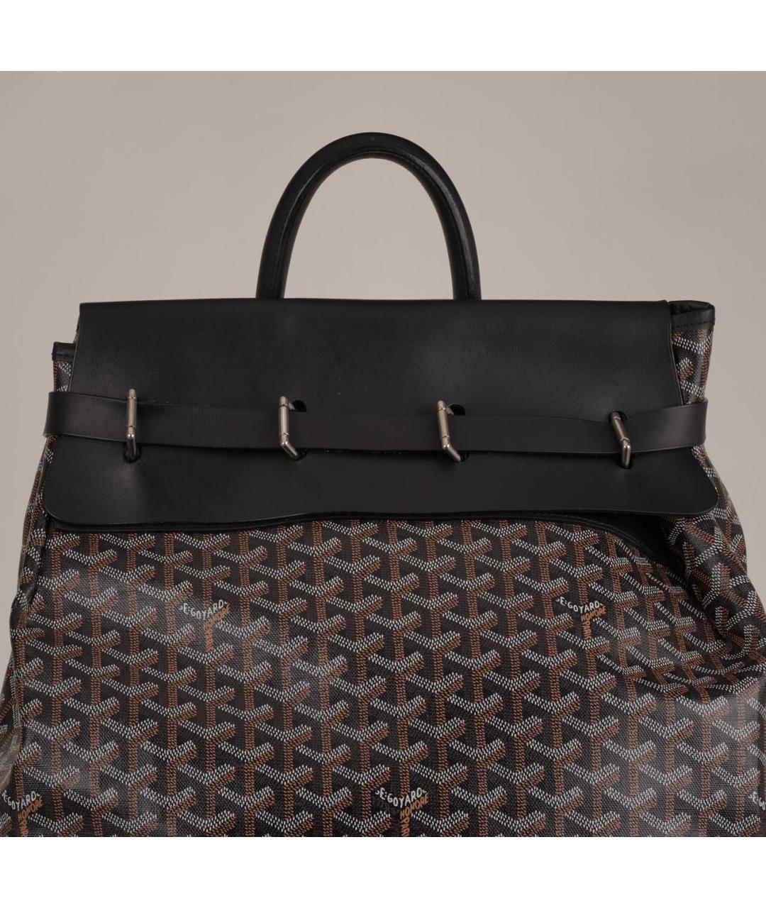GOYARD Черный кожаный портфель, фото 7