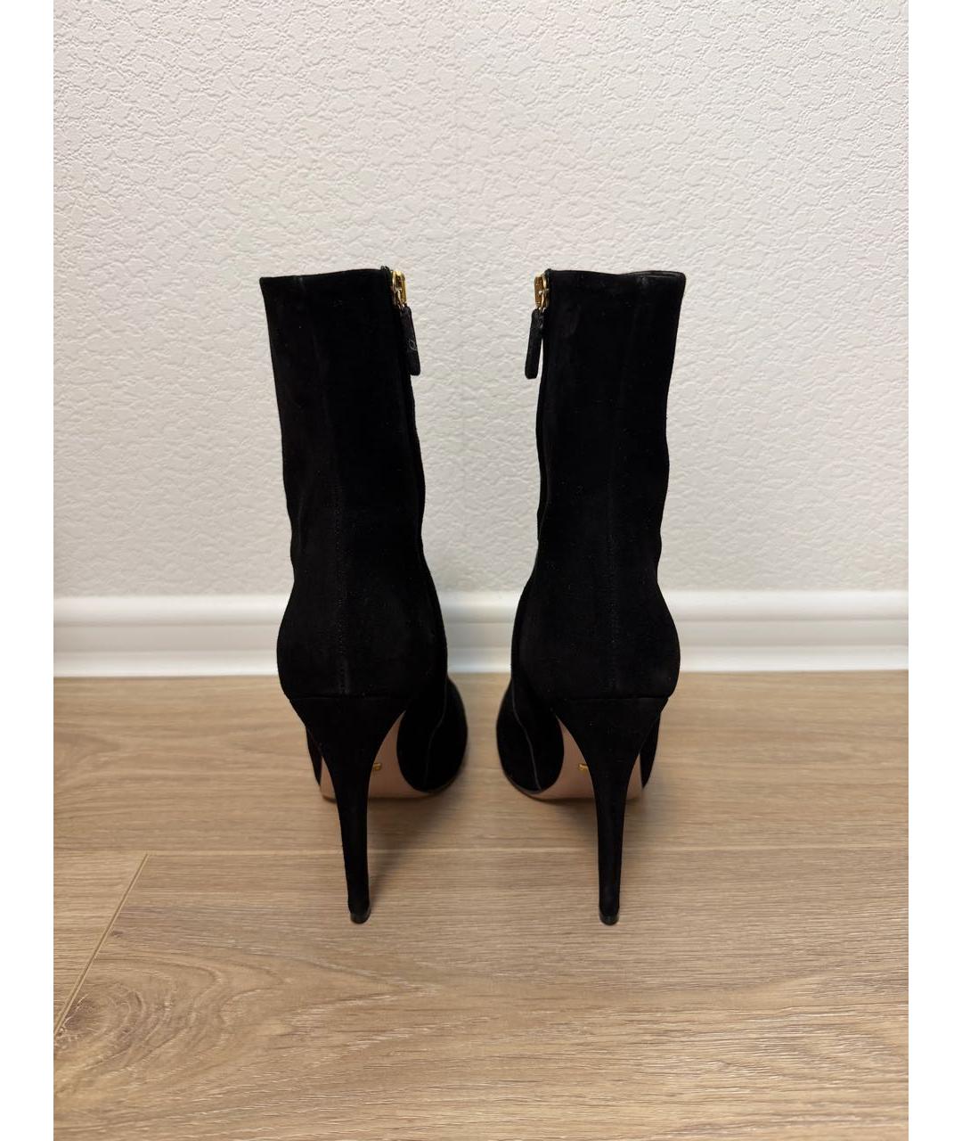 GUCCI Черные замшевые полусапоги, фото 4