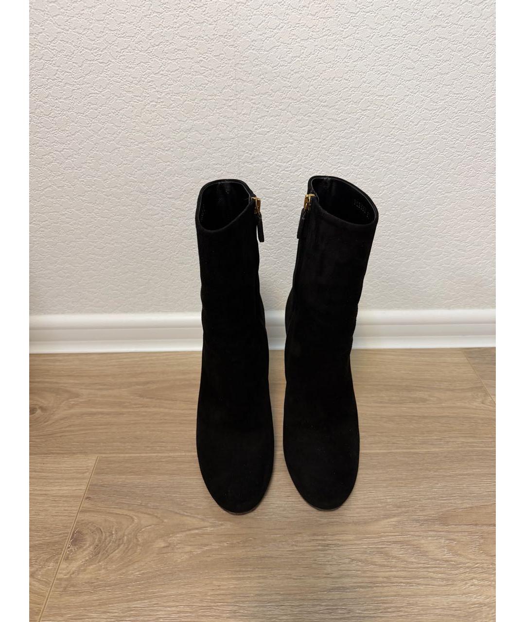 GUCCI Черные замшевые полусапоги, фото 3