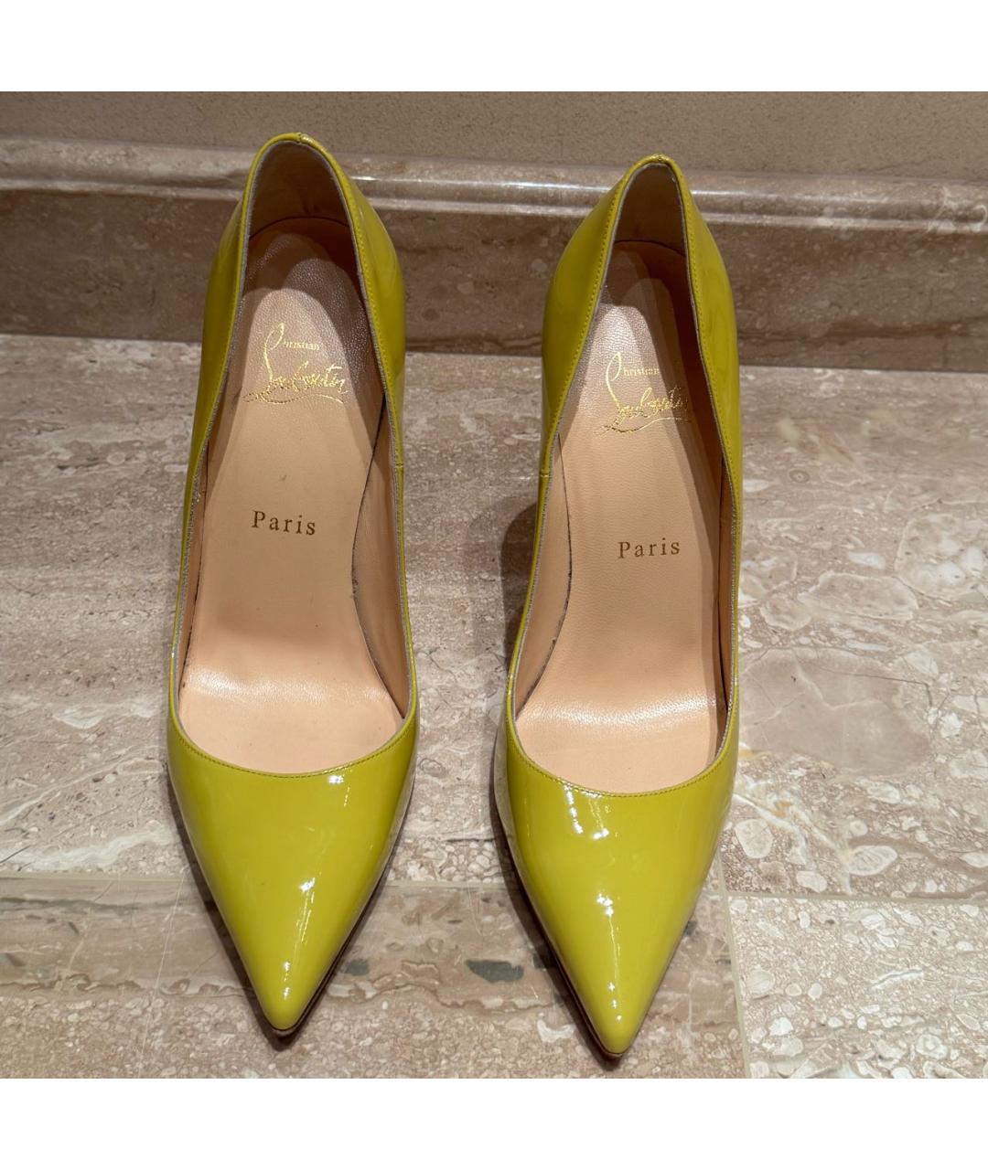 CHRISTIAN LOUBOUTIN Желтые туфли из лакированной кожи, фото 2
