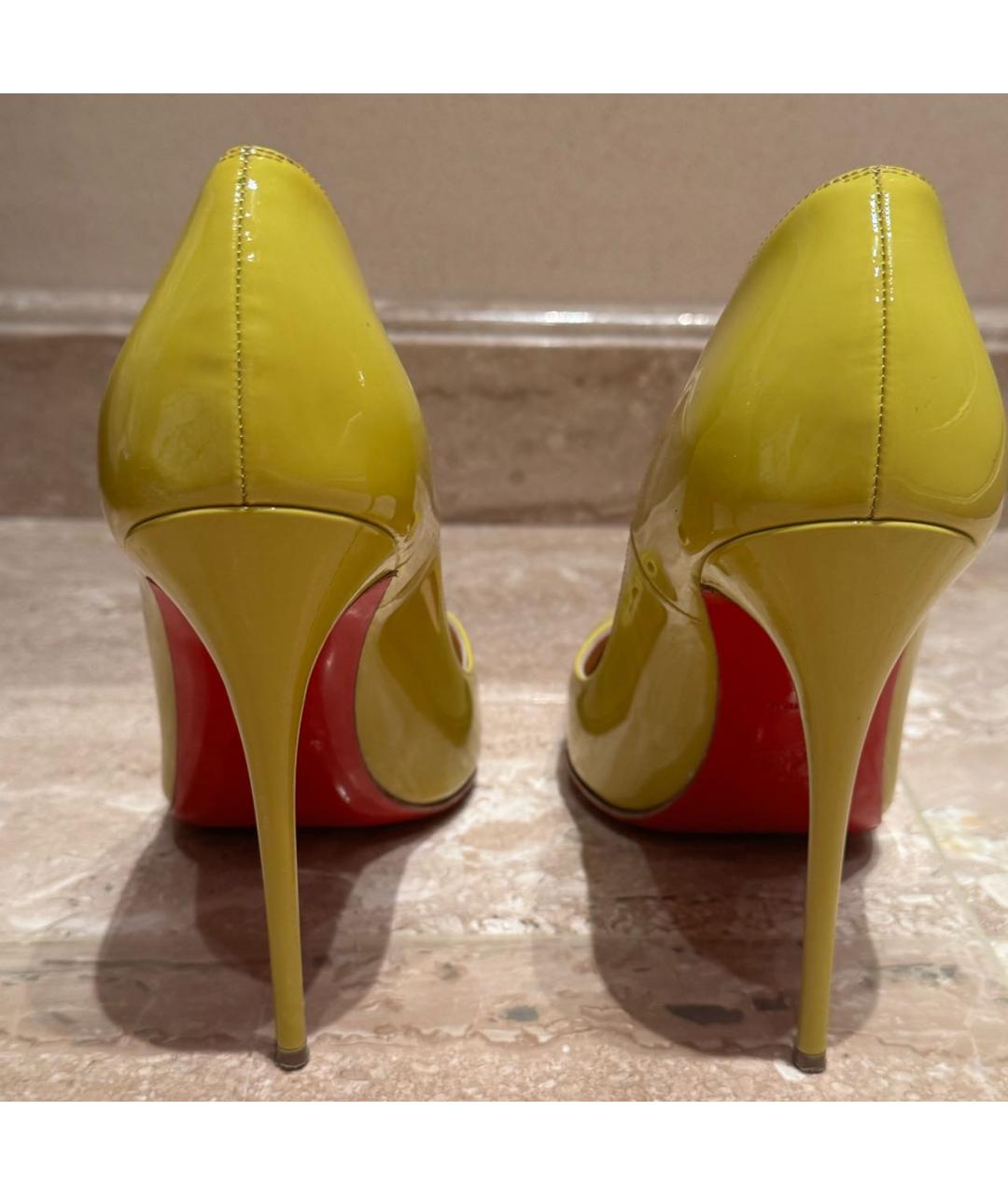 CHRISTIAN LOUBOUTIN Желтые туфли из лакированной кожи, фото 3