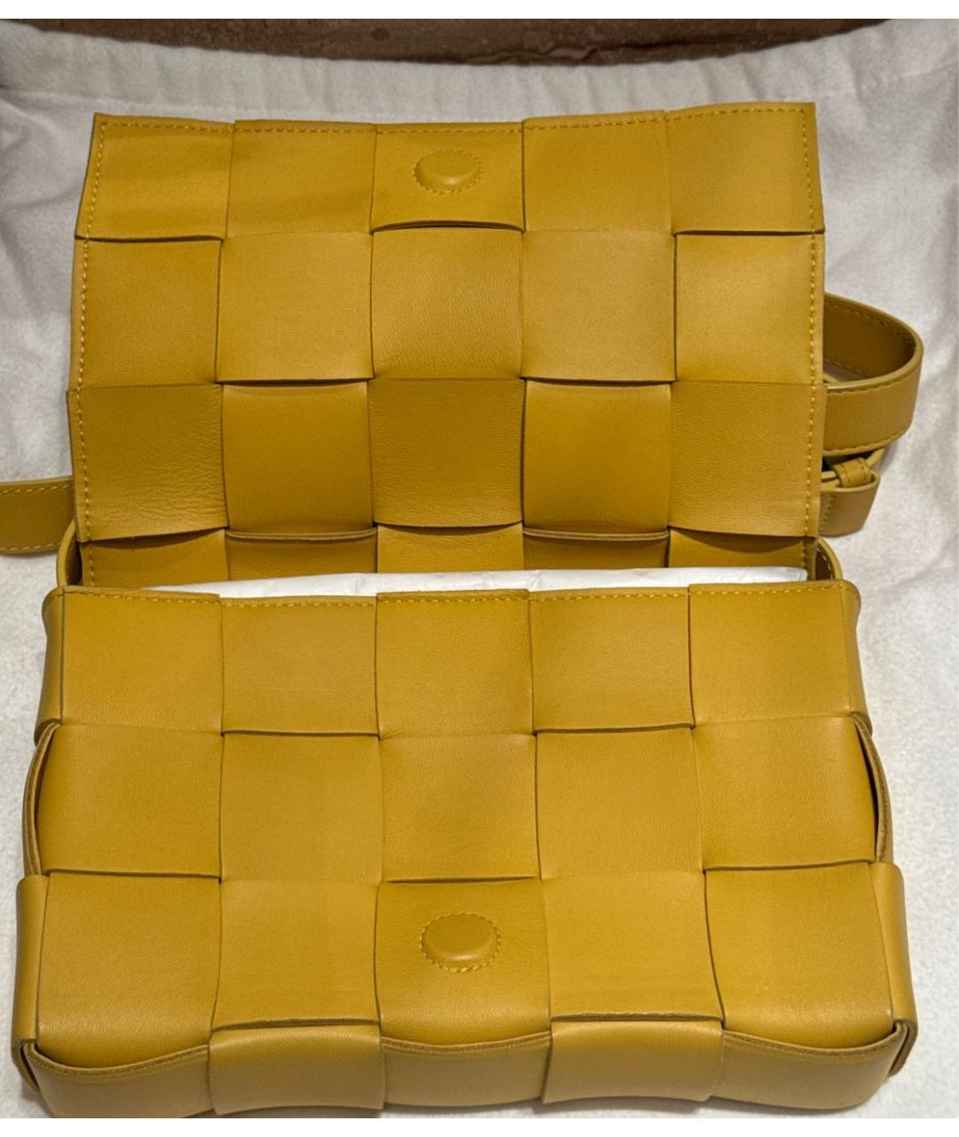 BOTTEGA VENETA Желтая кожаная сумка через плечо, фото 4