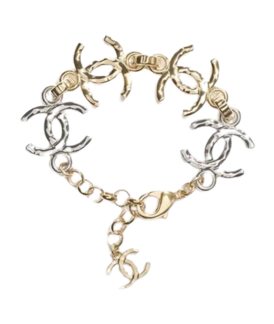 CHANEL Золотой металлический браслет, фото 1