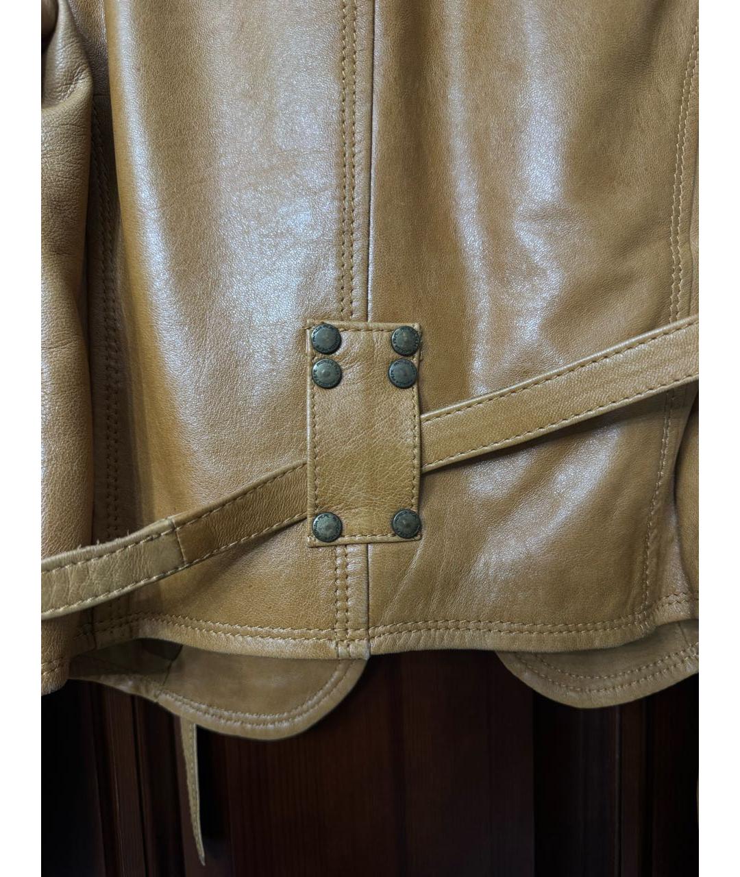 PATRIZIA PEPE Оранжевая кожаная куртка, фото 5