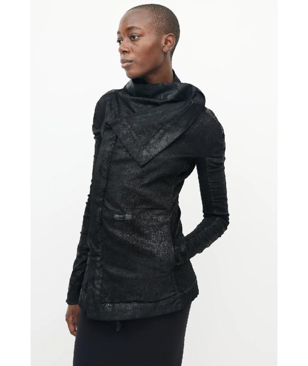 RICK OWENS Черная деним куртка, фото 4