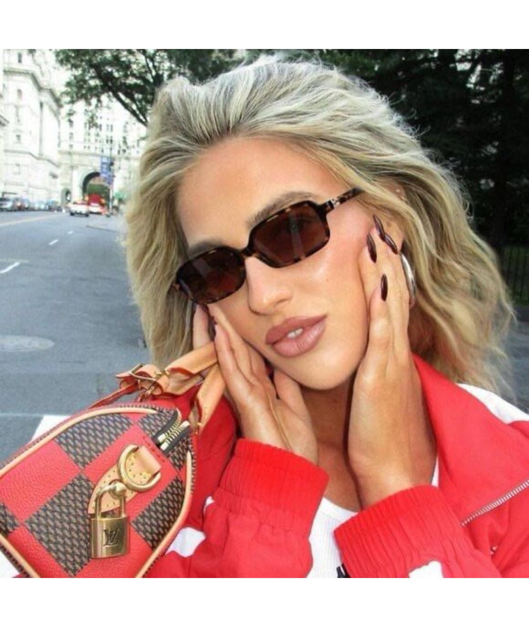 MIU MIU Коричневые пластиковые солнцезащитные очки, фото 8