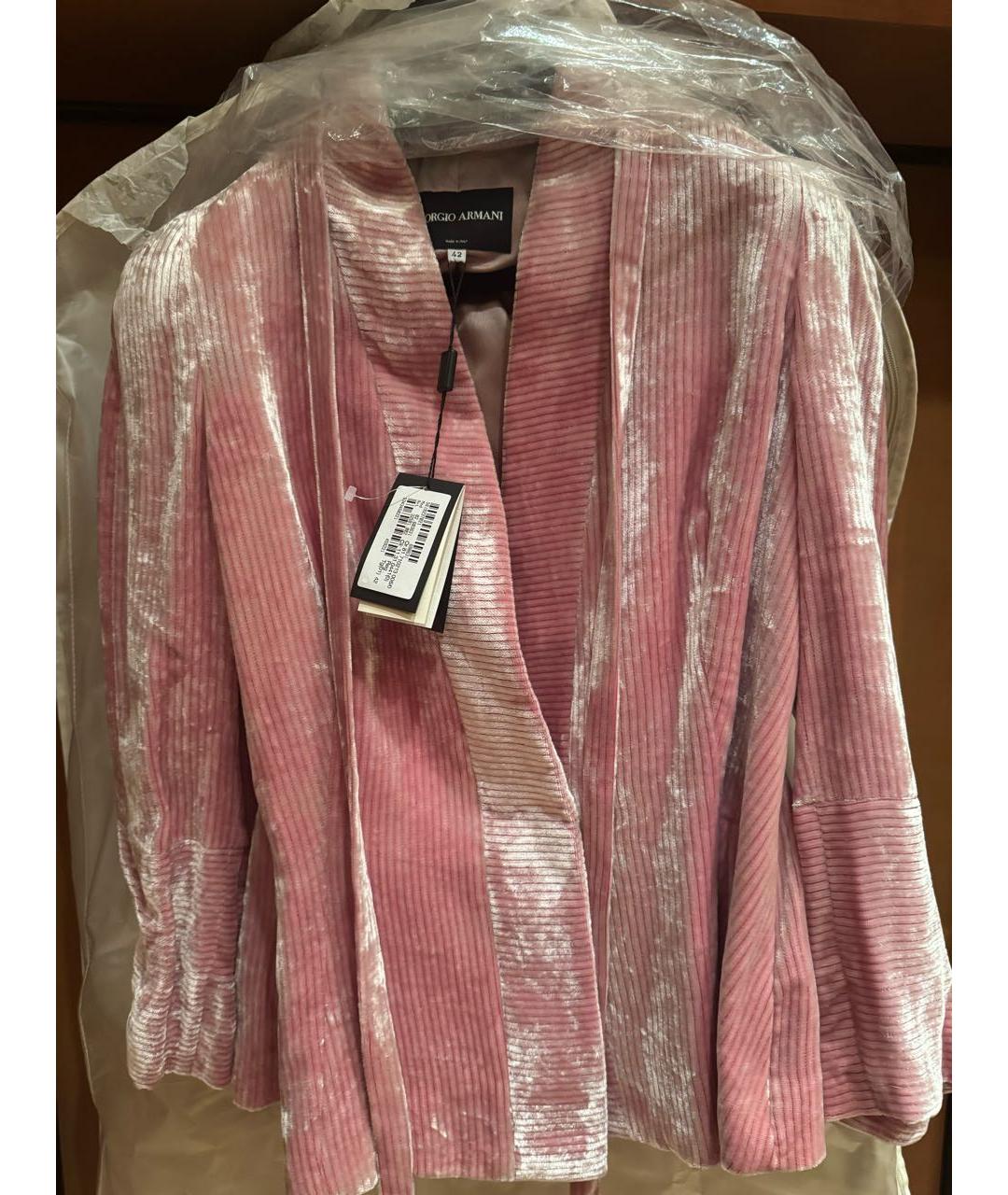 GIORGIO ARMANI Коралловый велюровый жакет/пиджак, фото 4