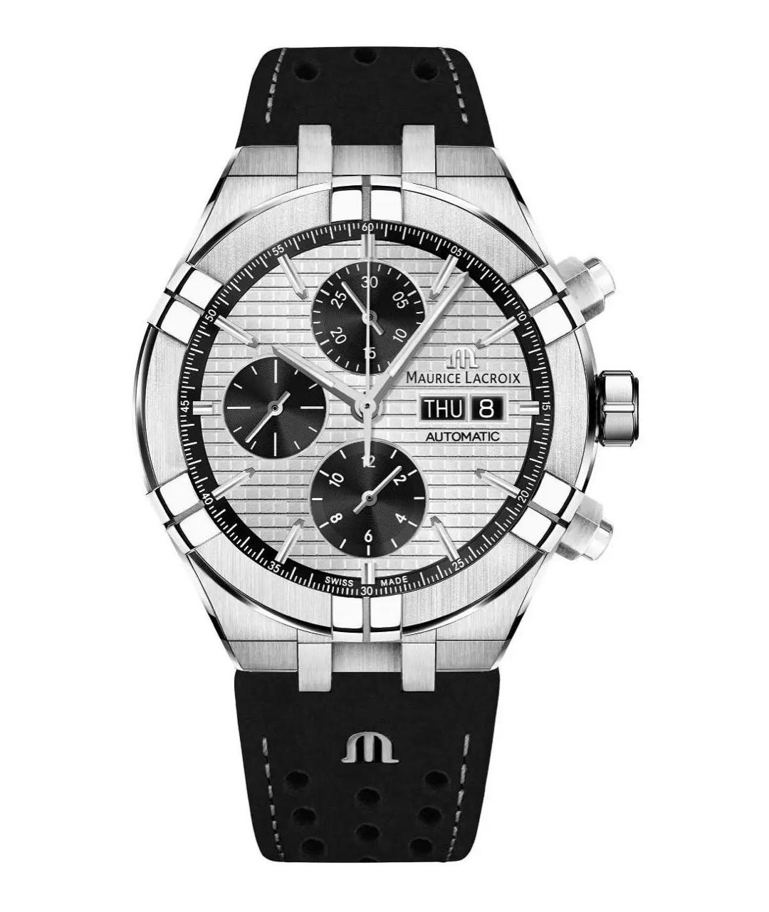 MAURICE LACROIX Черные стальные часы, фото 1