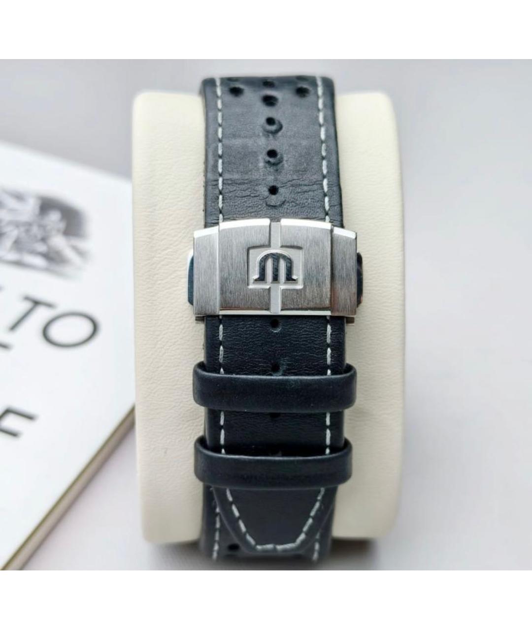 MAURICE LACROIX Черные стальные часы, фото 4