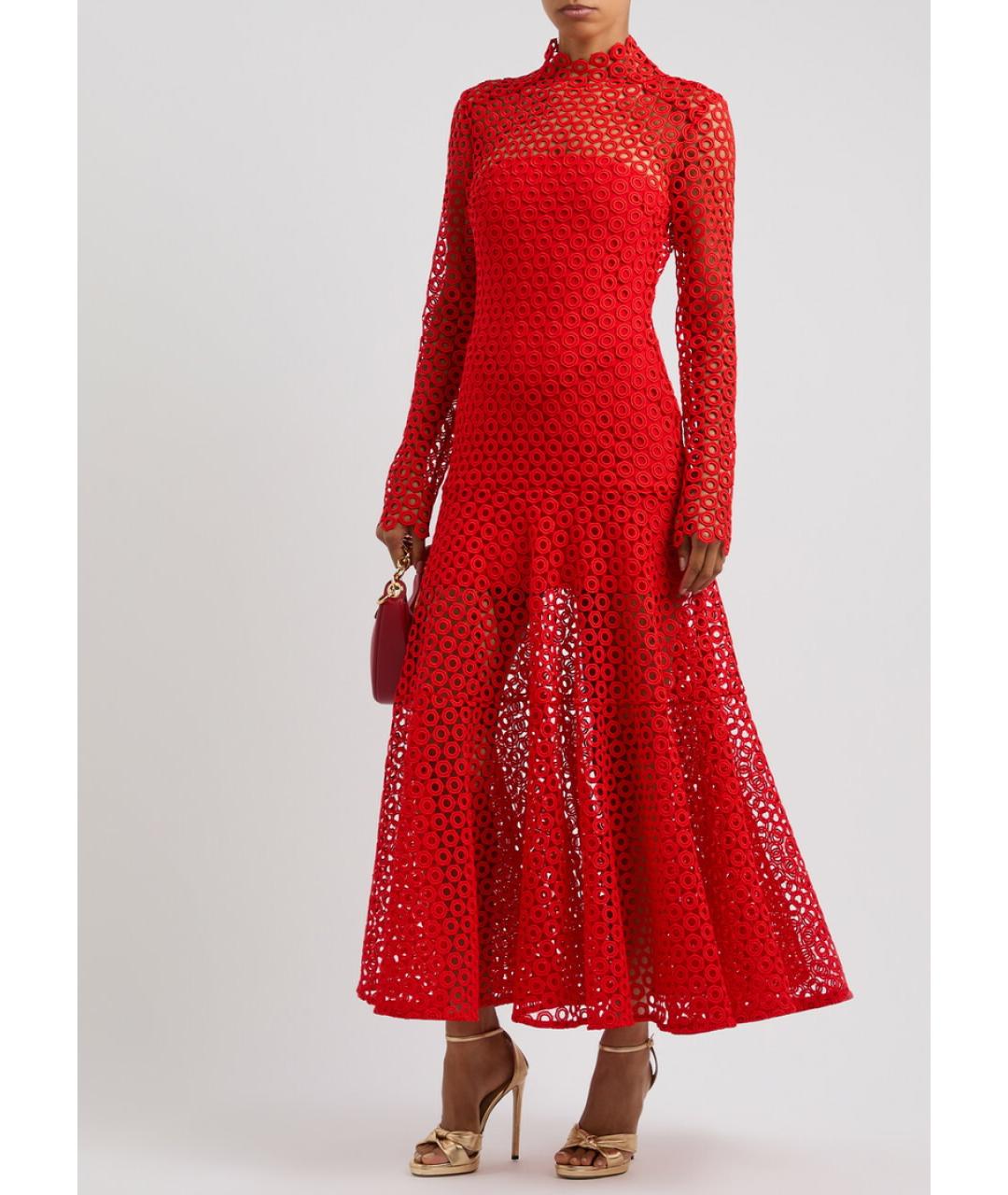 DAVID KOMA Красное полиэстеровое коктейльное платье, фото 4