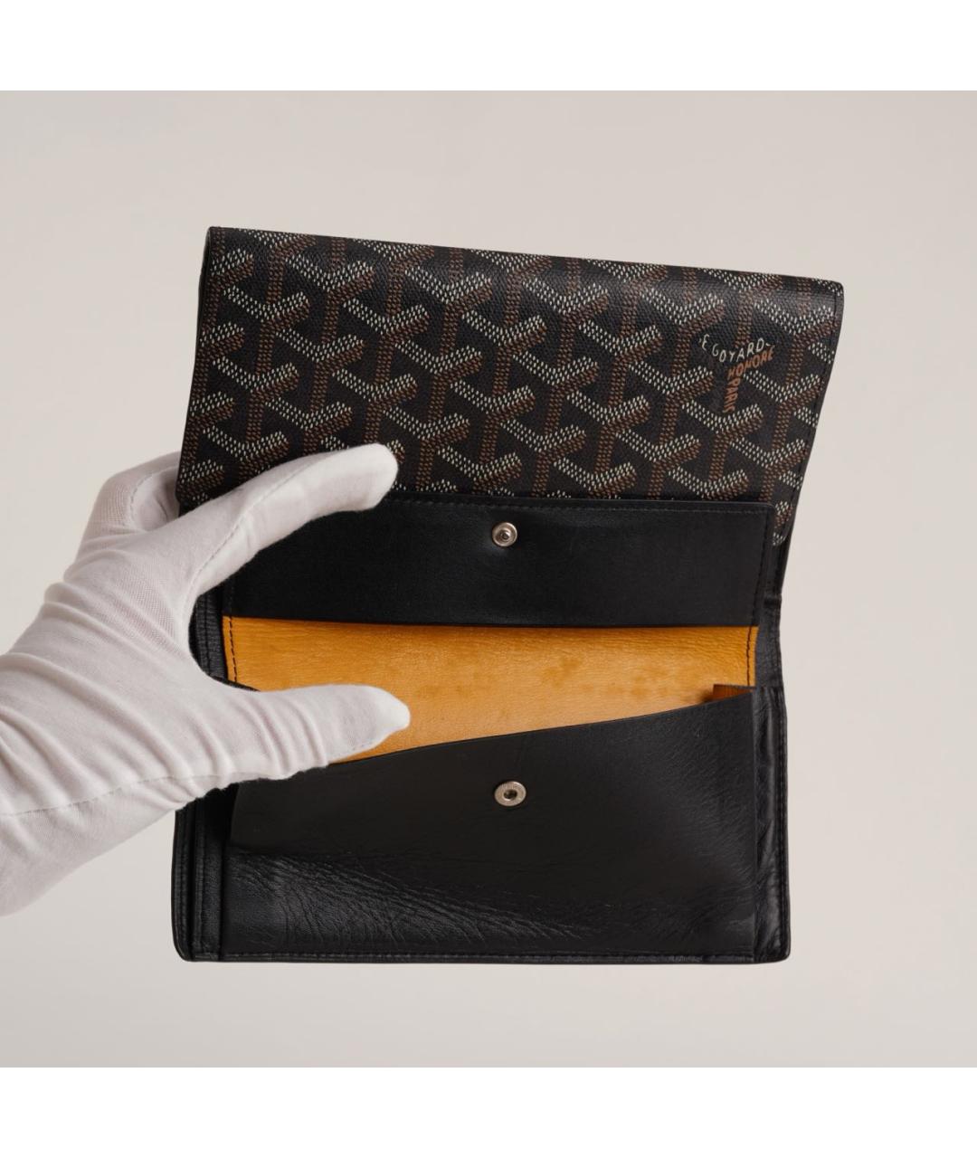 GOYARD Черный кожаный кошелек, фото 7