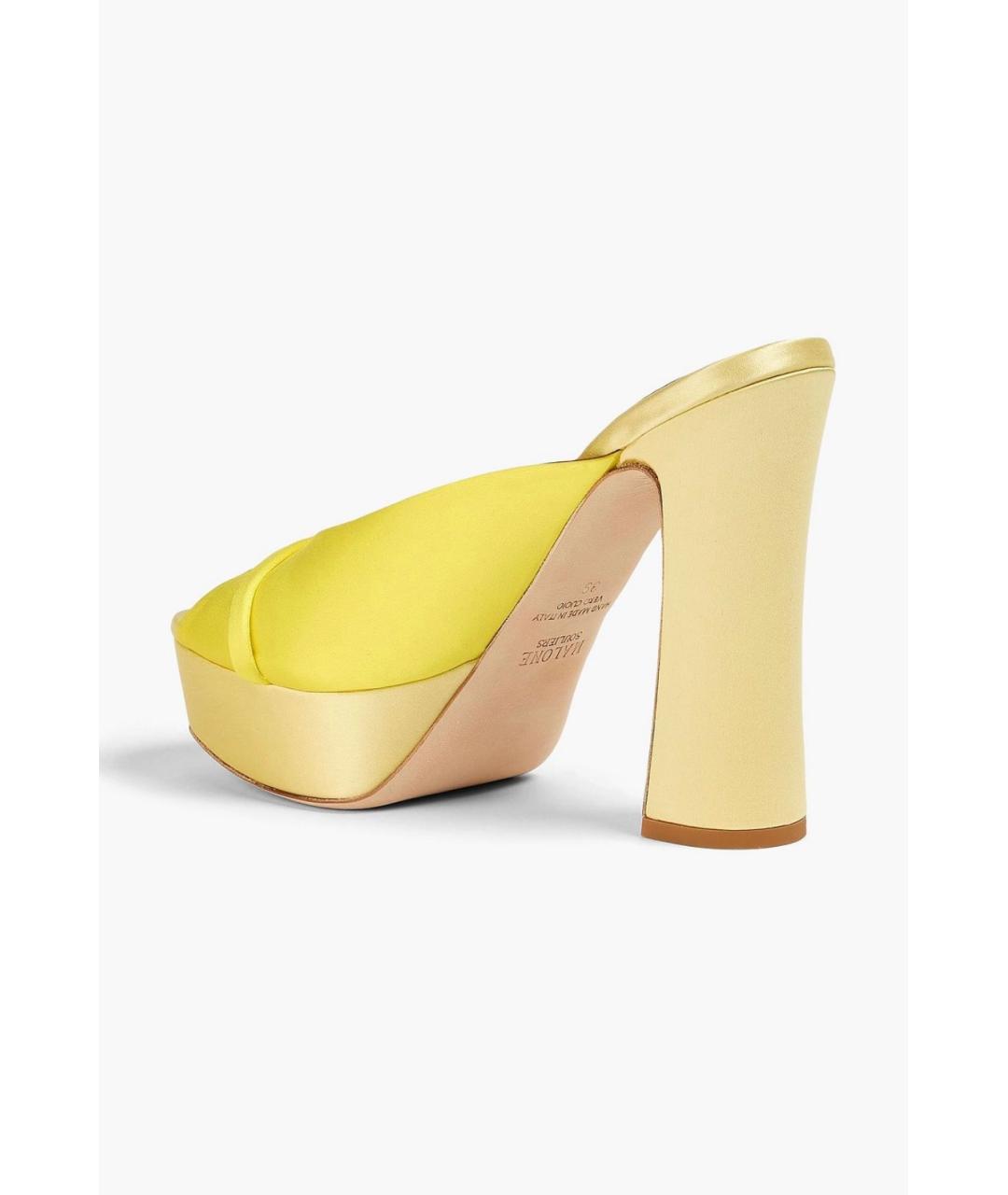 MALONE SOULIERS Желтые текстильные мюли, фото 4