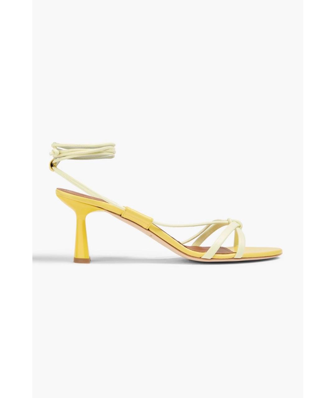 MALONE SOULIERS Желтые кожаные босоножки, фото 4