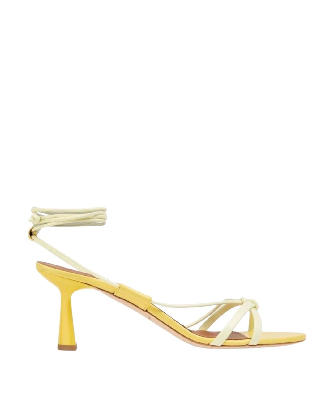 MALONE SOULIERS Желтые кожаные босоножки, фото 1