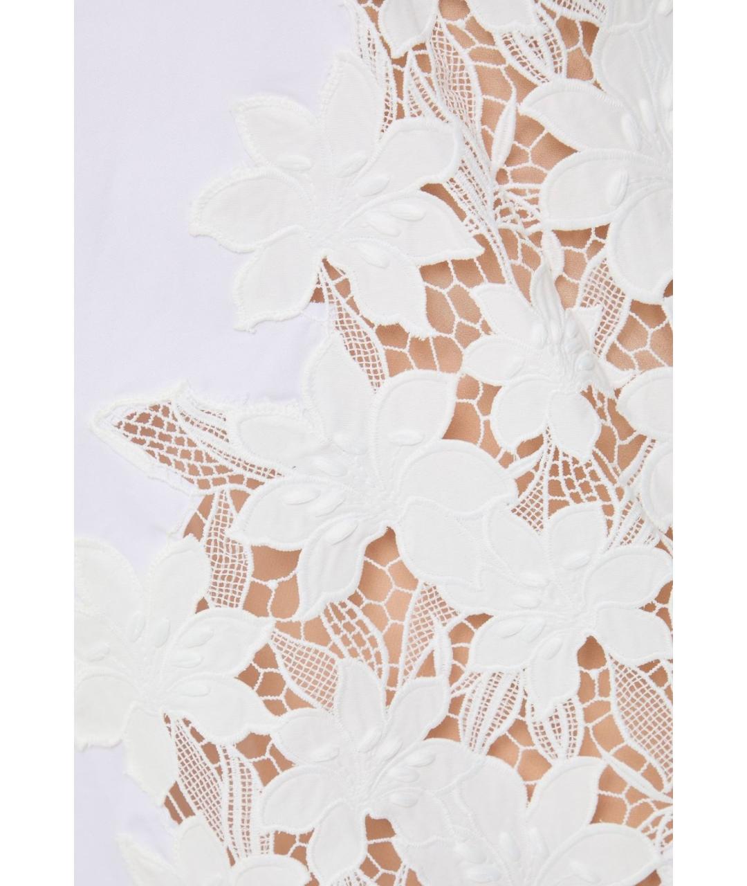 OSCAR DE LA RENTA Белое хлопко-эластановое коктейльное платье, фото 4