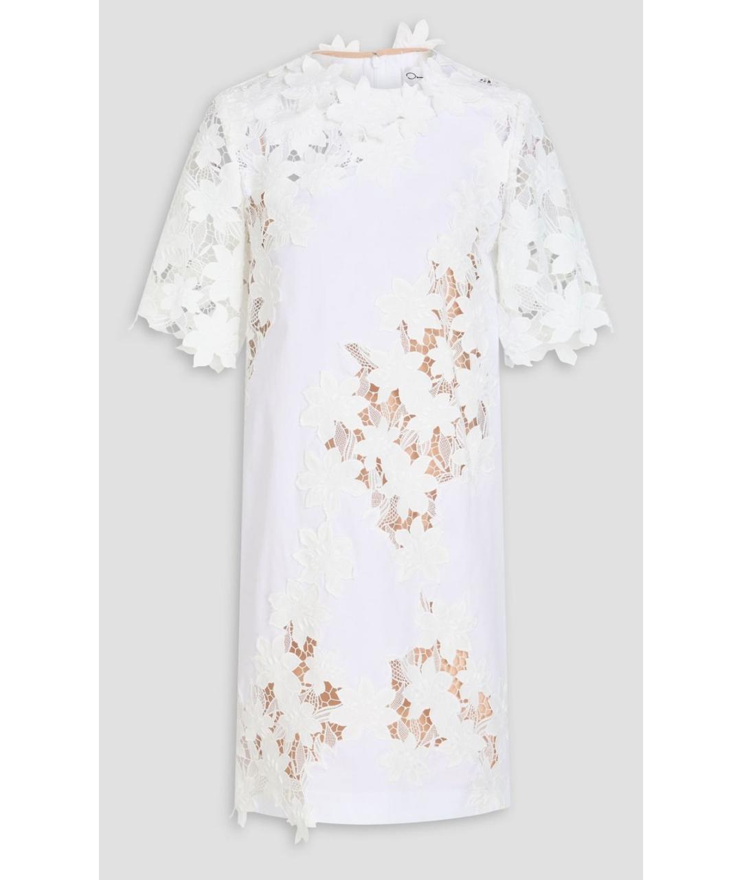 OSCAR DE LA RENTA Белое хлопко-эластановое коктейльное платье, фото 5