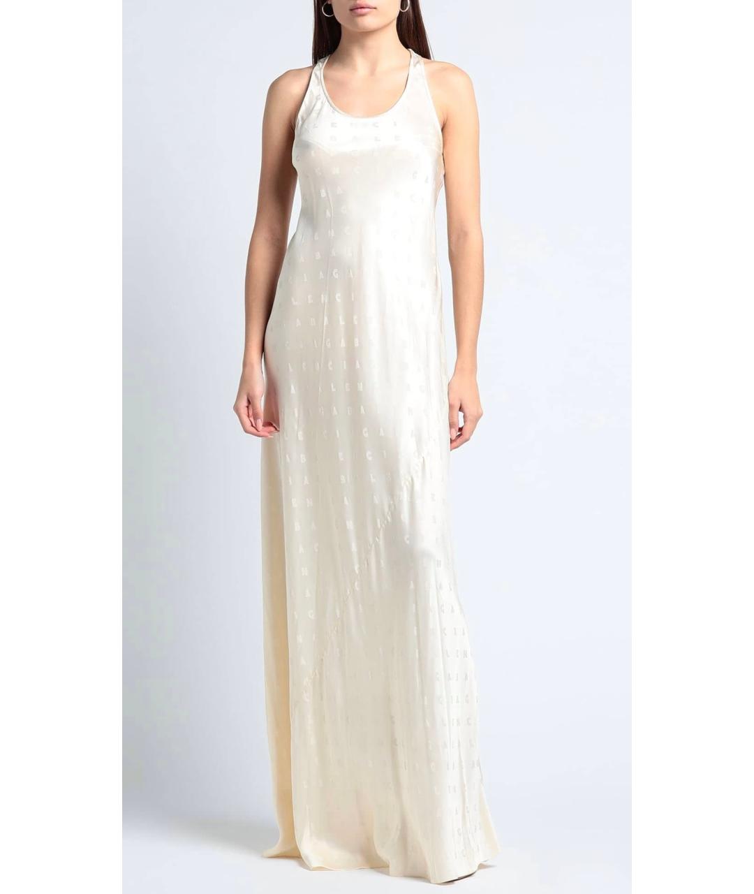 BALENCIAGA Бежевое вискозное повседневное платье, фото 2