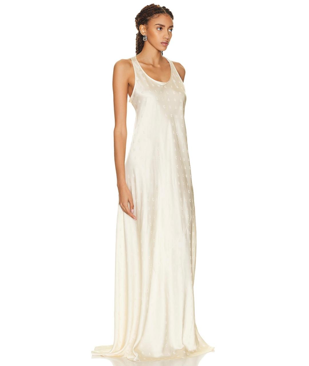 BALENCIAGA Бежевое вискозное повседневное платье, фото 6